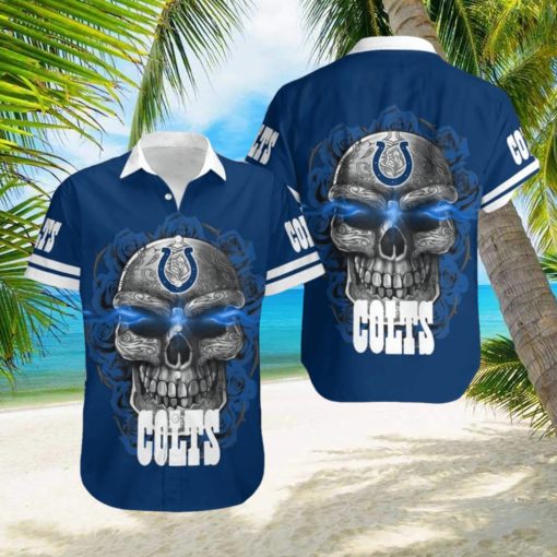 Indianapolis Colts Skull 3D Hawaiian Shirt Summer Collection