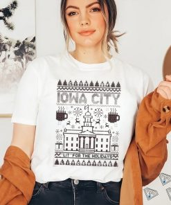 Iowa City Lit For The Holidays Christmas Raygun Shirt