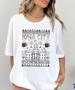 Iowa City Lit For The Holidays Christmas Raygun Shirt