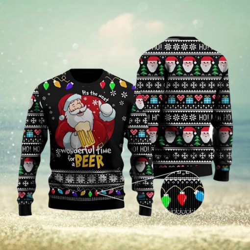 It Is The Most Wonderful Time For A Beer Ugly Christmas Sweater 3D Printed Men And Women Holiday Gift