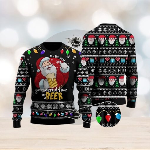 It Is The Most Wonderful Time For A Beer Ugly Christmas Sweater 3D Printed Men And Women Holiday Gift