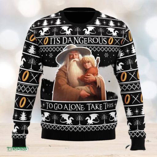 It’s Dangerous to go Alone Lord of the Rings Ugly Christmas Sweater Funny Gift Ideas Christmas