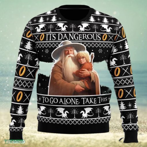 It’s Dangerous to go Alone Lord of the Rings Ugly Christmas Sweater Funny Gift Ideas Christmas