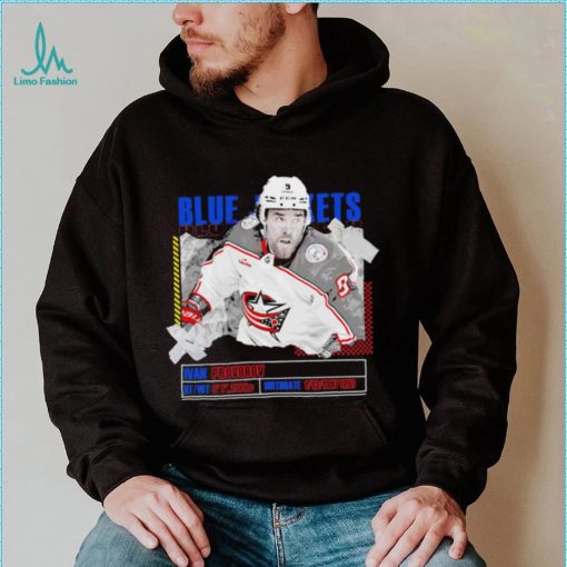 Ivan Provorov Columbus Blue Jackets ice hockey player information paper shirt