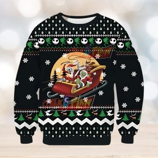 Jack And Grinch Knitting Ugly Christmas Sweater Xmas 3D Printed Christmas Sweater Gift