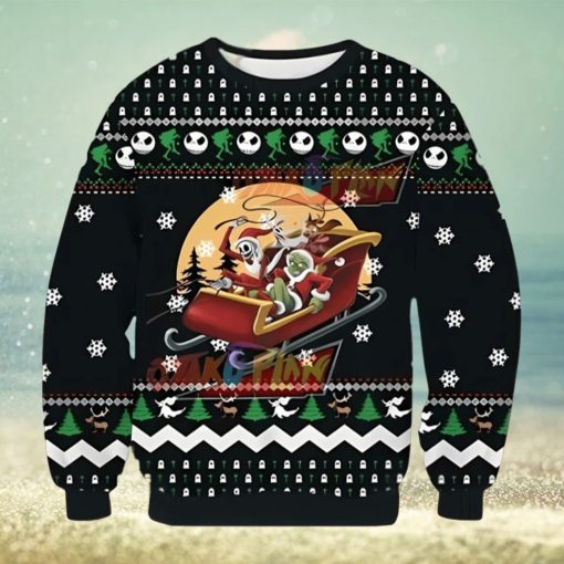 Jack And Grinch Knitting Ugly Christmas Sweater Xmas 3D Printed Christmas Sweater Gift