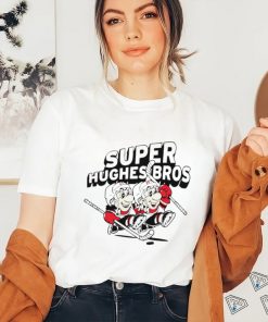 Jack Hughes and Luke Hughes Super Hughes Bros hockey players funny shirt
