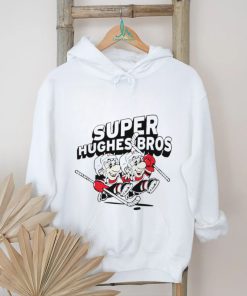 Jack Hughes and Luke Hughes Super Hughes Bros hockey players funny shirt