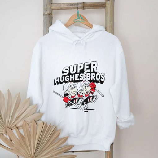 Jack Hughes and Luke Hughes Super Hughes Bros hockey players funny shirt