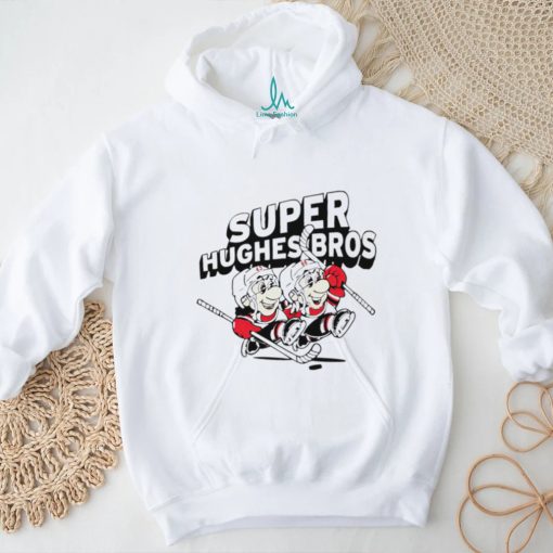 Jack Hughes and Luke Hughes Super Hughes Bros hockey players funny shirt