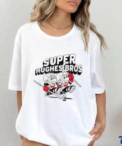 Jack Hughes and Luke Hughes Super Hughes Bros hockey players funny shirt