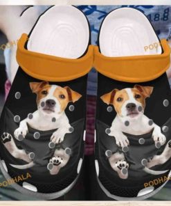 Jack Russell In Pockets Dog Paw Crocs