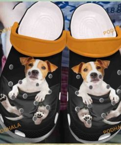 Jack Russell In Pockets Dog Paw Crocs