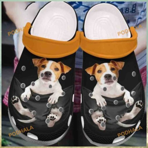 Jack Russell In Pockets Dog Paw Crocs