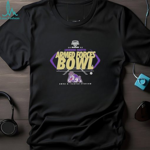 James Madison Dukes Lockheed Martin Armed Forces Bowl Amon G Carter Stadium 2023 Logo T Shirt