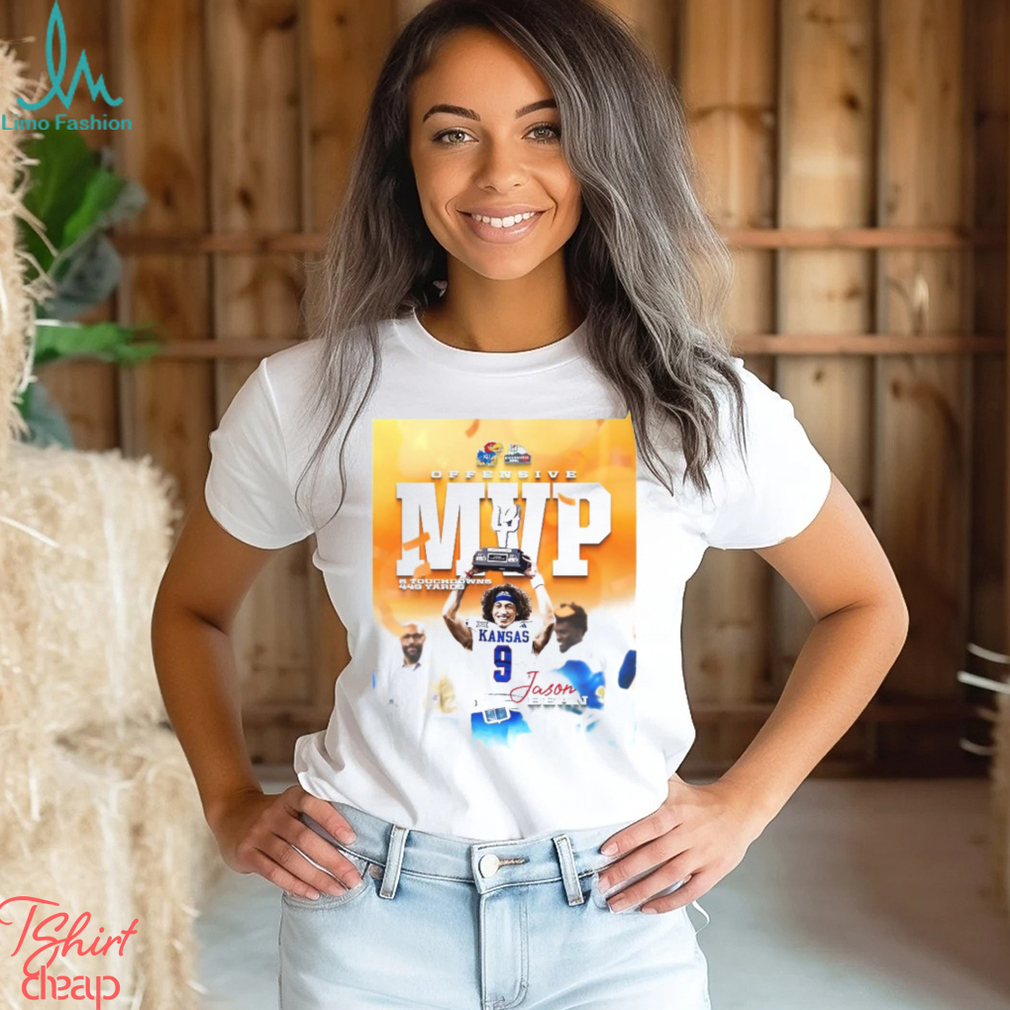 Jason Bean 23 Kansas Jayhawks Is The Offensive MVP Of The 2023 Guaranteed Rate Bowl NCAA Fooball shirt Jason Bean 23 Kansas Jayhawks Is The Offensive MVP Of The 2023 Guaranteed Rate Bowl NCAA Fooball shirt