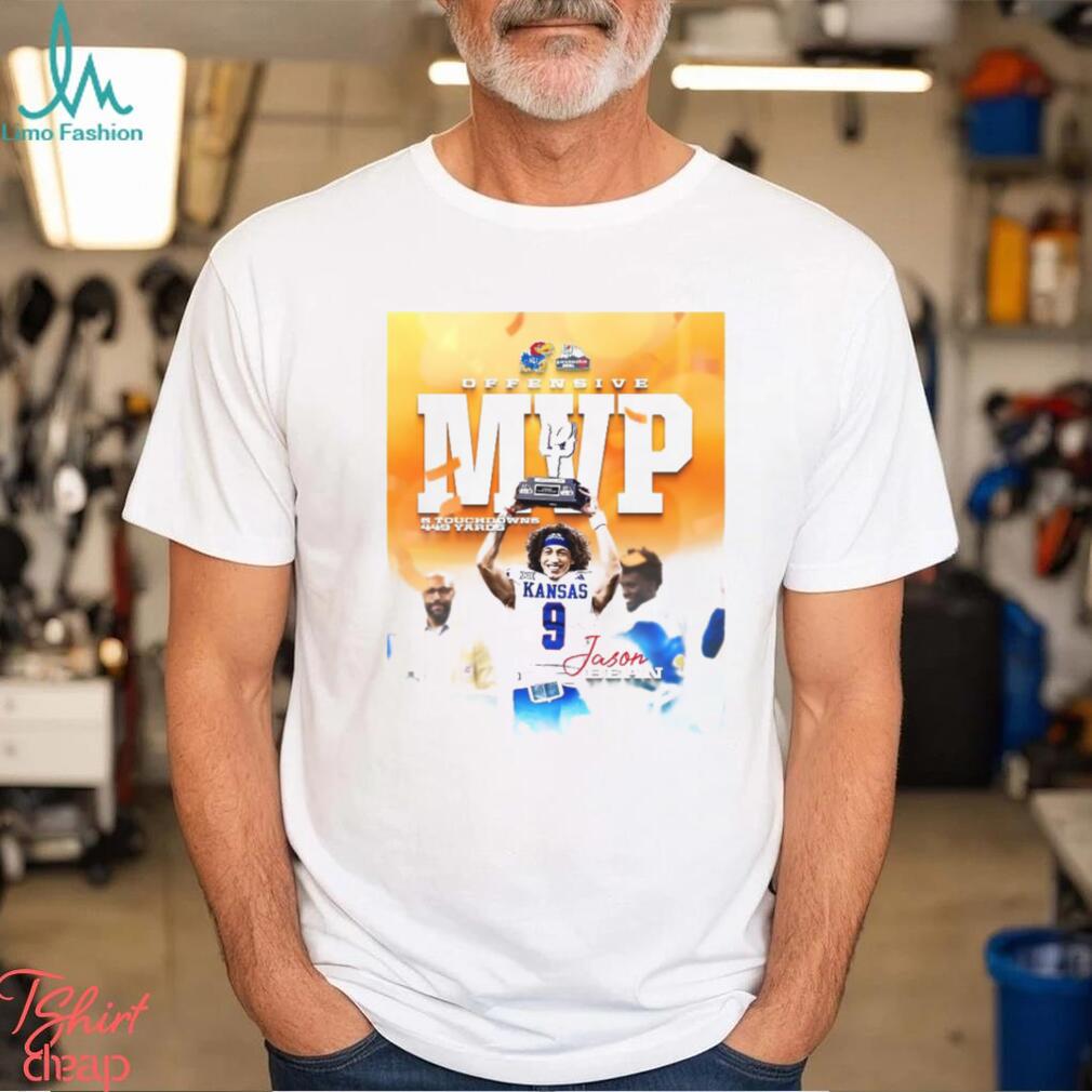 Jason Bean 23 Kansas Jayhawks Is The Offensive MVP Of The 2023 Guaranteed Rate Bowl NCAA Fooball shirt Jason Bean 23 Kansas Jayhawks Is The Offensive MVP Of The 2023 Guaranteed Rate Bowl NCAA Fooball shirt
