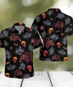 Jeep Car Skull Short Sleeve Hawaiian Casual Shirt