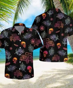 Jeep Car Skull Short Sleeve Hawaiian Casual Shirt