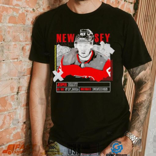 Jesper Bratt New Jersey Devils ice hockey player information paper shirt