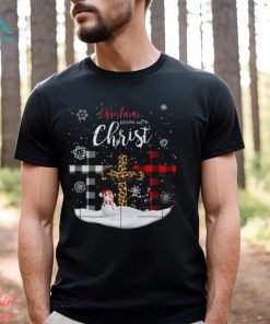 Jesus cross christmas three color leopard fabric christmas begin with christ snow design png shirt