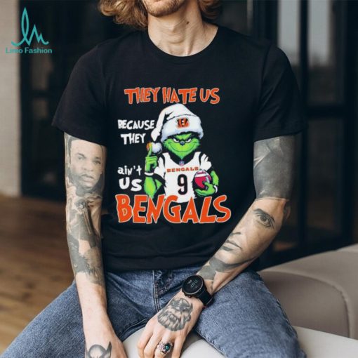 Joe Burrow Grinch They Hate Us Because They Ain’t Us Cincinnati Bengals Christmas Tshirt