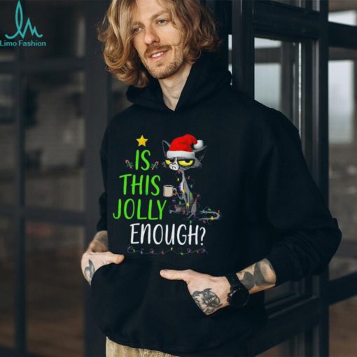 Jolly Grey Cat Coffee Christmas Shirt