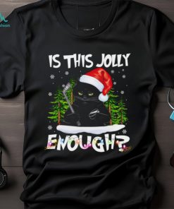 Jolly Hockey Cat Christmas T shirt