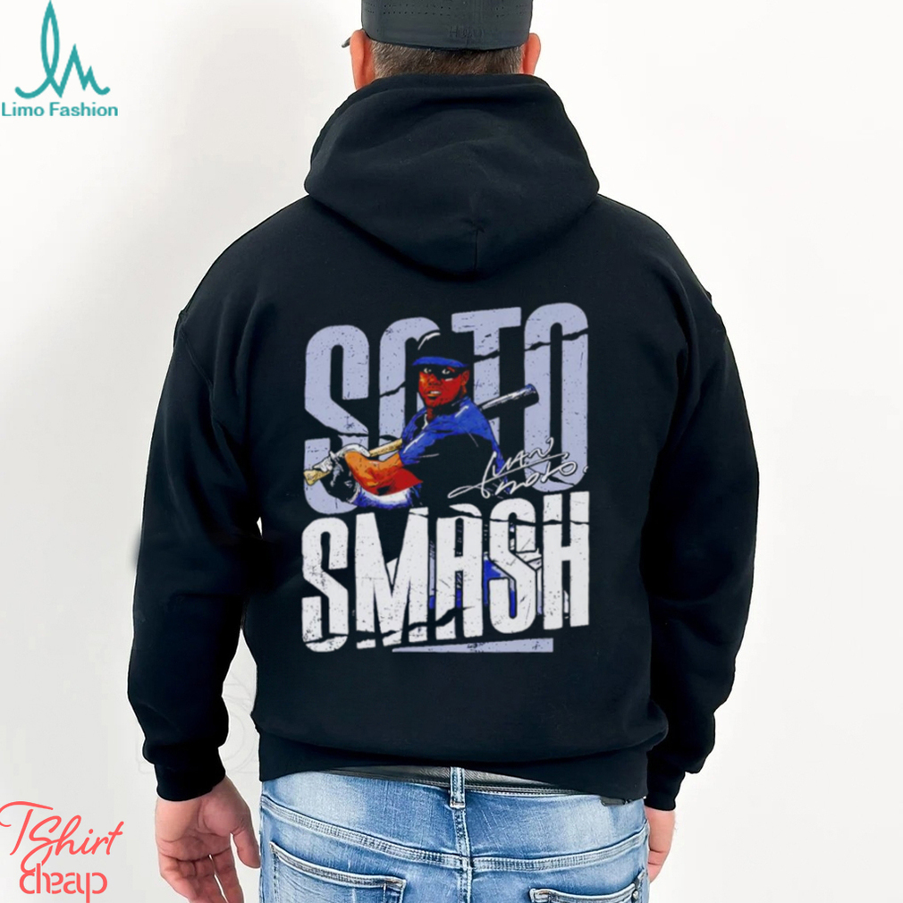 Juan Soto New York Y Soto Smash WHT Baseball Shirt Juan Soto New York Y Soto Smash WHT Baseball Shirt