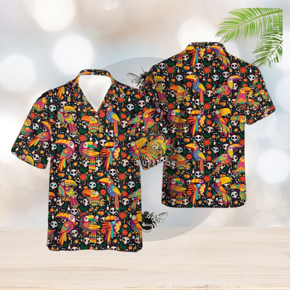 Jungle Bird Skeleton De Los Muertos Hawaiian Shirt Jungle Bird Skeleton De Los Muertos Hawaiian Shirt
