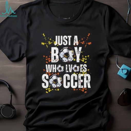 Just A Boy Who Loves Soccer on Men’s V Neck T Shirt