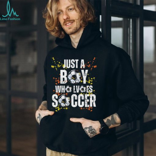 Just A Boy Who Loves Soccer on Men’s V Neck T Shirt