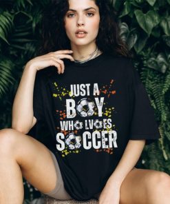 Just A Boy Who Loves Soccer on Men's V Neck T Shirt