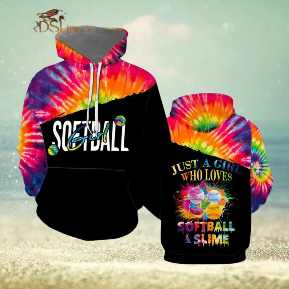 Just A Girl Who Loves Softball And Slime Colorful 3d All Over Print Hoodie Just A Girl Who Loves Softball And Slime Colorful 3d All Over Print Hoodie