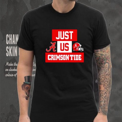 Just us Alabama Crimson Tide helmet logo shirt