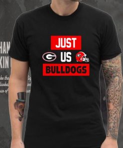 Just us Georgia Bulldogs helmet logo shirt
