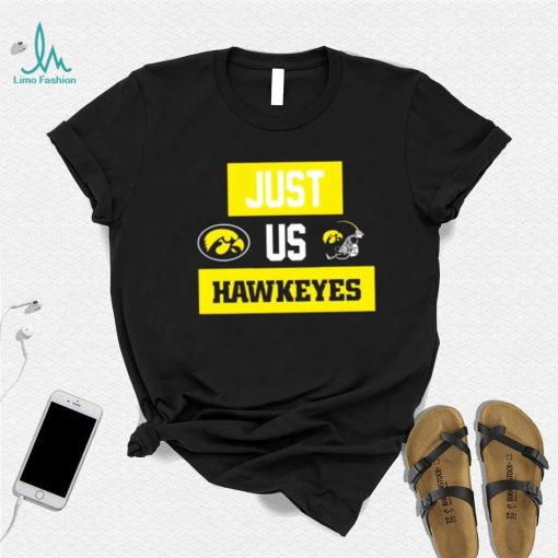 Just us Iowa Hawkeyes helmet logo shirt