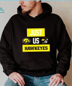 Just us Iowa Hawkeyes helmet logo shirt