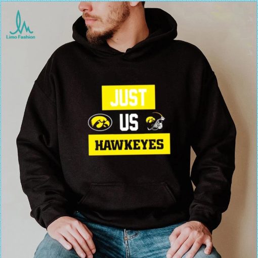 Just us Iowa Hawkeyes helmet logo shirt