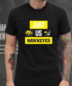 Just us Iowa Hawkeyes helmet logo shirt