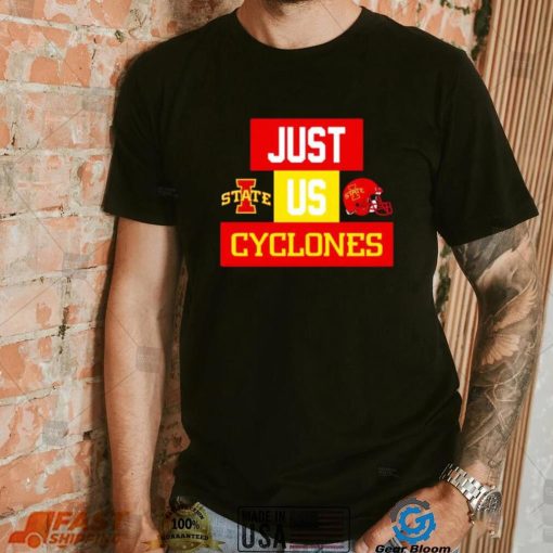 Just us Iowa State Cyclones helmet logo shirt