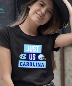 Just us North Carolina Tar Heels helmet logo shirt
