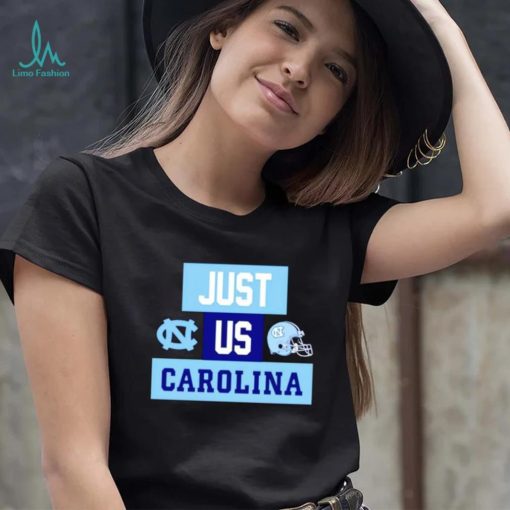 Just us North Carolina Tar Heels helmet logo shirt