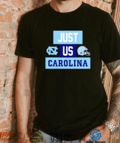 Just us North Carolina Tar Heels helmet logo shirt