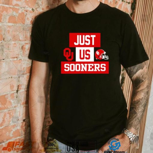 Just us Oklahoma Sooners helmet logo shirt