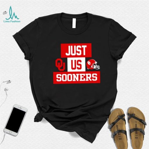 Just us Oklahoma Sooners helmet logo shirt