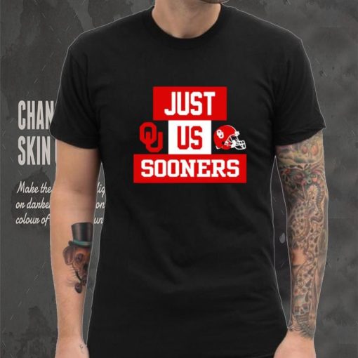 Just us Oklahoma Sooners helmet logo shirt
