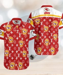 KC Chiefs Hawaiian Shirt LV Pattern Kansas City Chiefs Gift