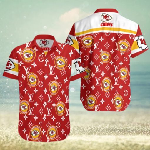 KC Chiefs Hawaiian Shirt LV Pattern Kansas City Chiefs Gift