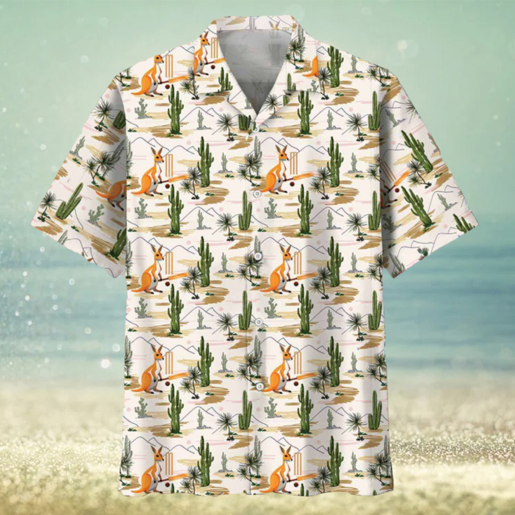 Kangaroo Cricket Hawaiian Shirt Kangaroo Cricket Hawaiian Shirt